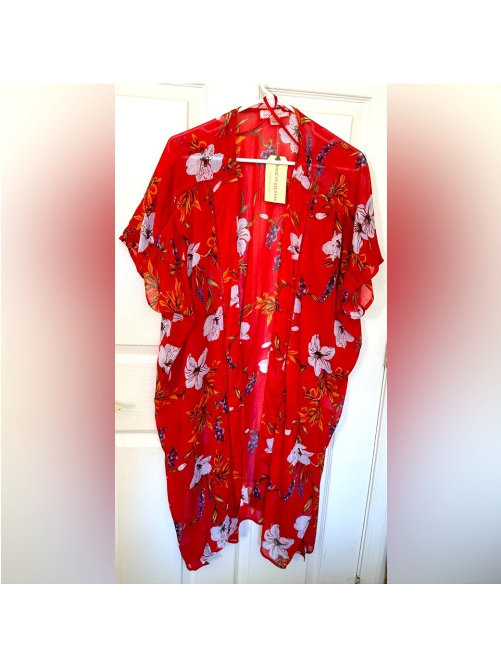 Band of Gypsies Red Floral Swim Coverup